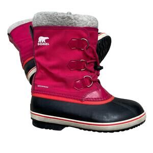 SOREL Yoot Pac Nylon Big Kids SZ 4 Pink Winter Boots NY 1962-600 Snow Boots